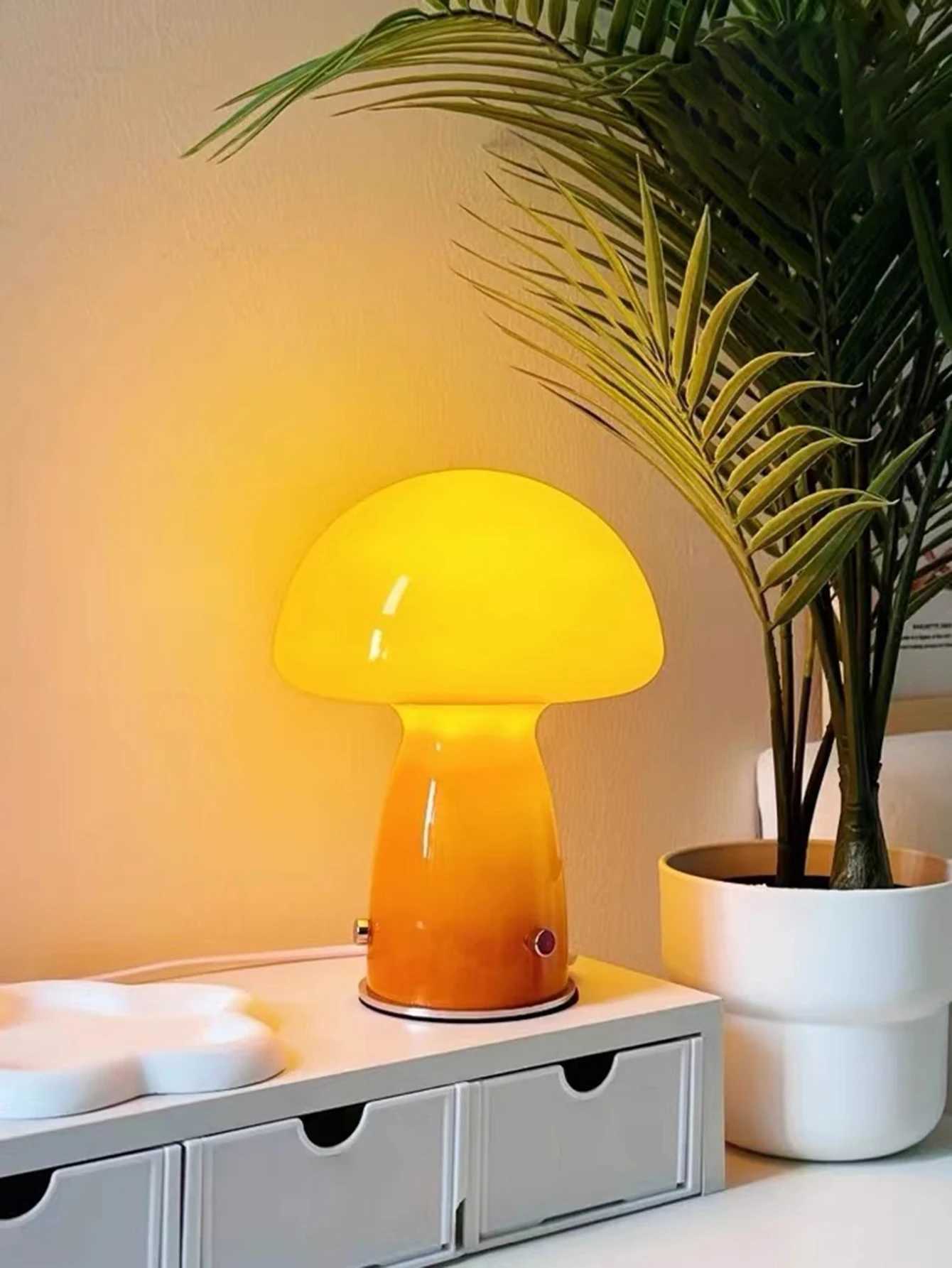 Enchufe USB tricolor con cable, luz LED tipo seta moderna para acampar, comedor, mesita de noche, decoración del hogar, iluminación ambiental M25112