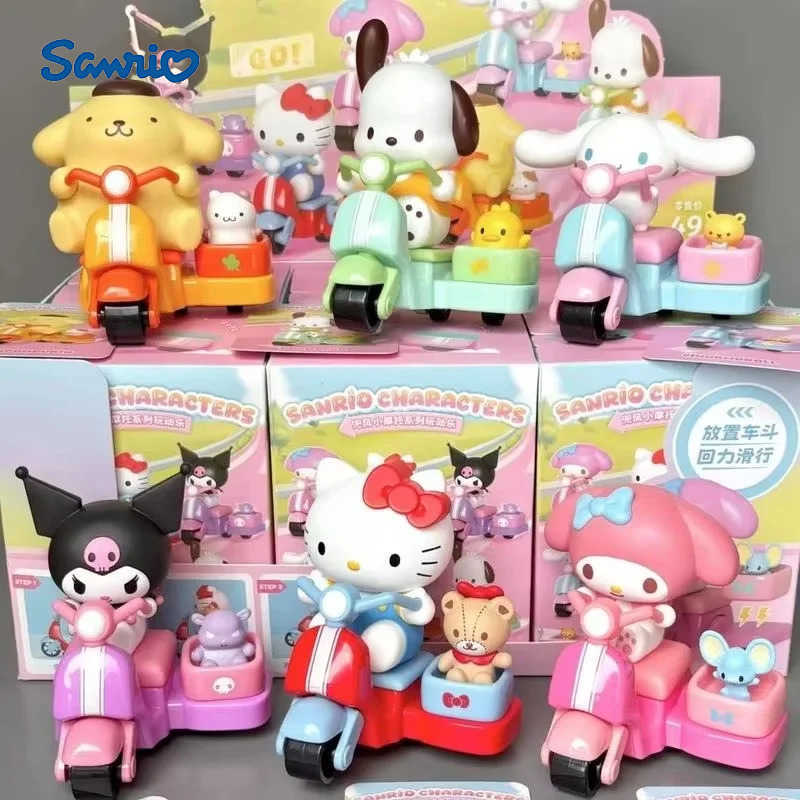 Sanrio Genuine Ride Mini Motorcycle Series Blind Box Toys Kawaii Hello Kitty Kuromi Cinnamoroll Model Ornaments Trendy Gift H251128-image-1086414876
