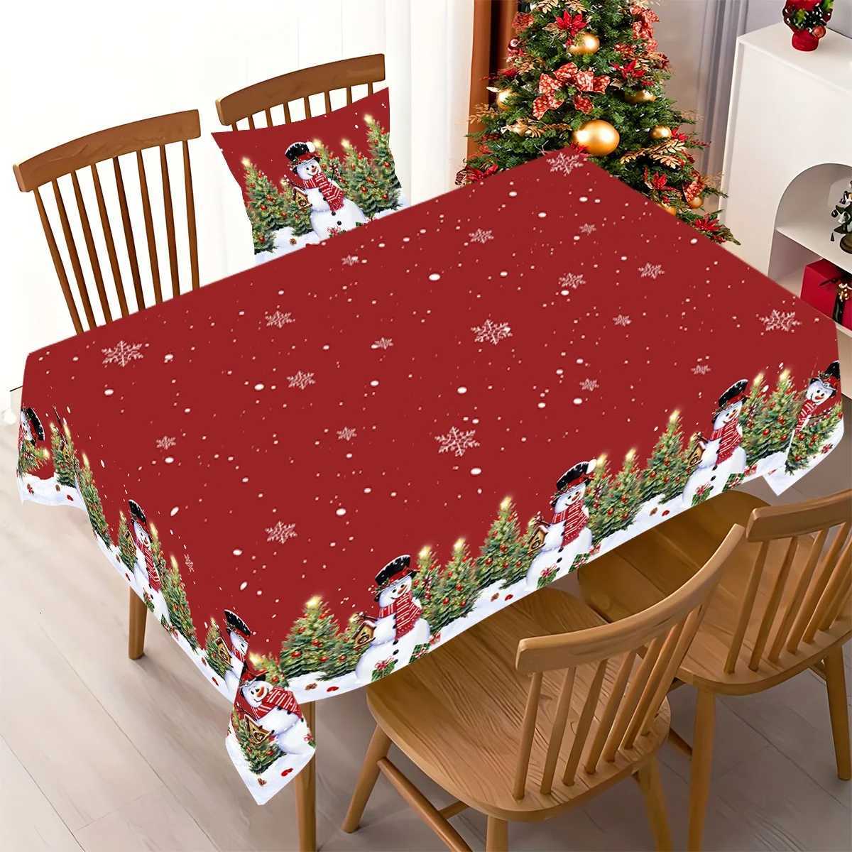 Christmas Tablecloth Snowman Xmas Tree Merry Christmas Decoration for Home 2025 Kitchen Dinning Tablecloth Navidad Decor M251128-image-1086457894