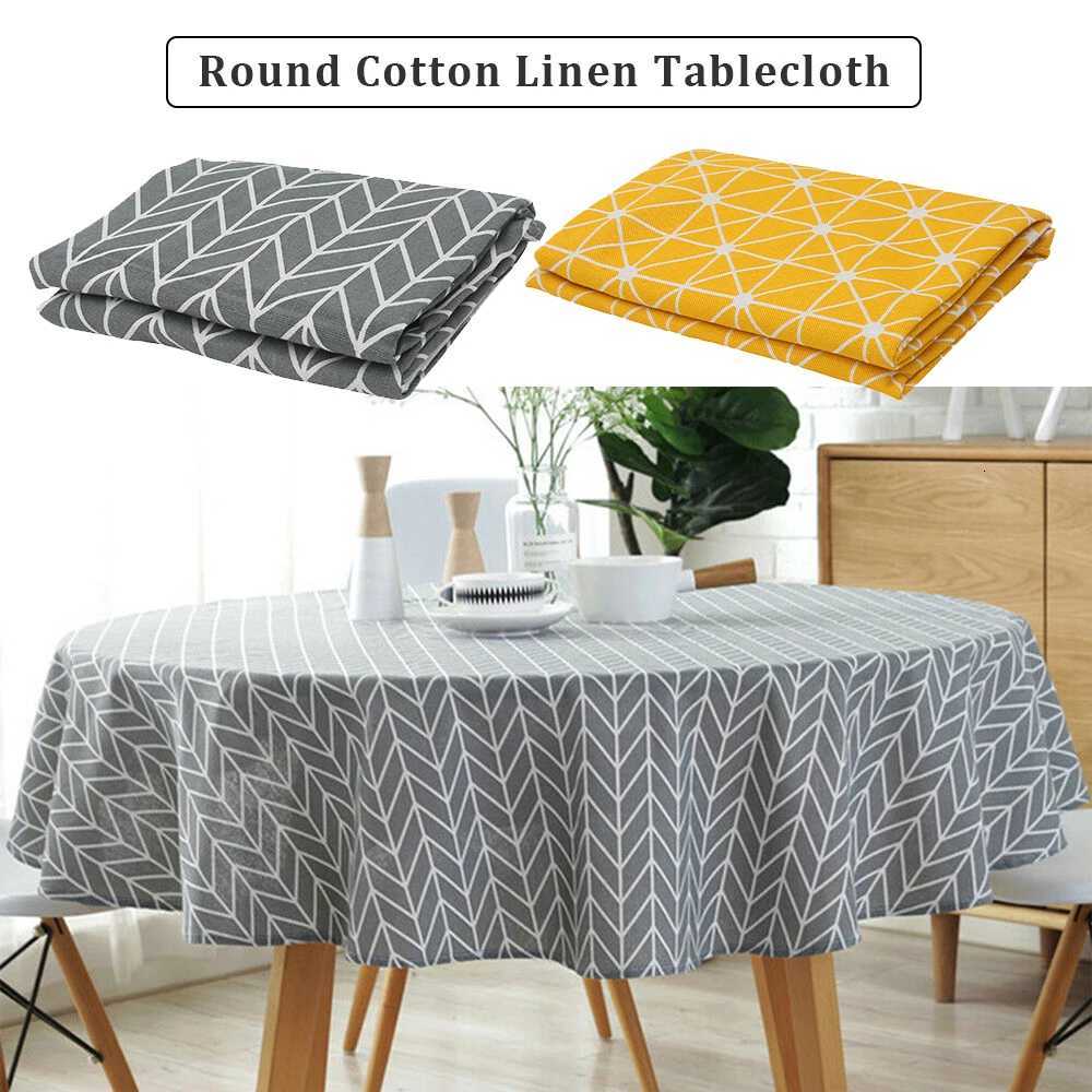 Nordic Round Tablecloth Cotton Linen Washable Hotel Banquet Table Cloth for Wedding Party Christmas Table Cover Home Dec M251128-image-1086458731