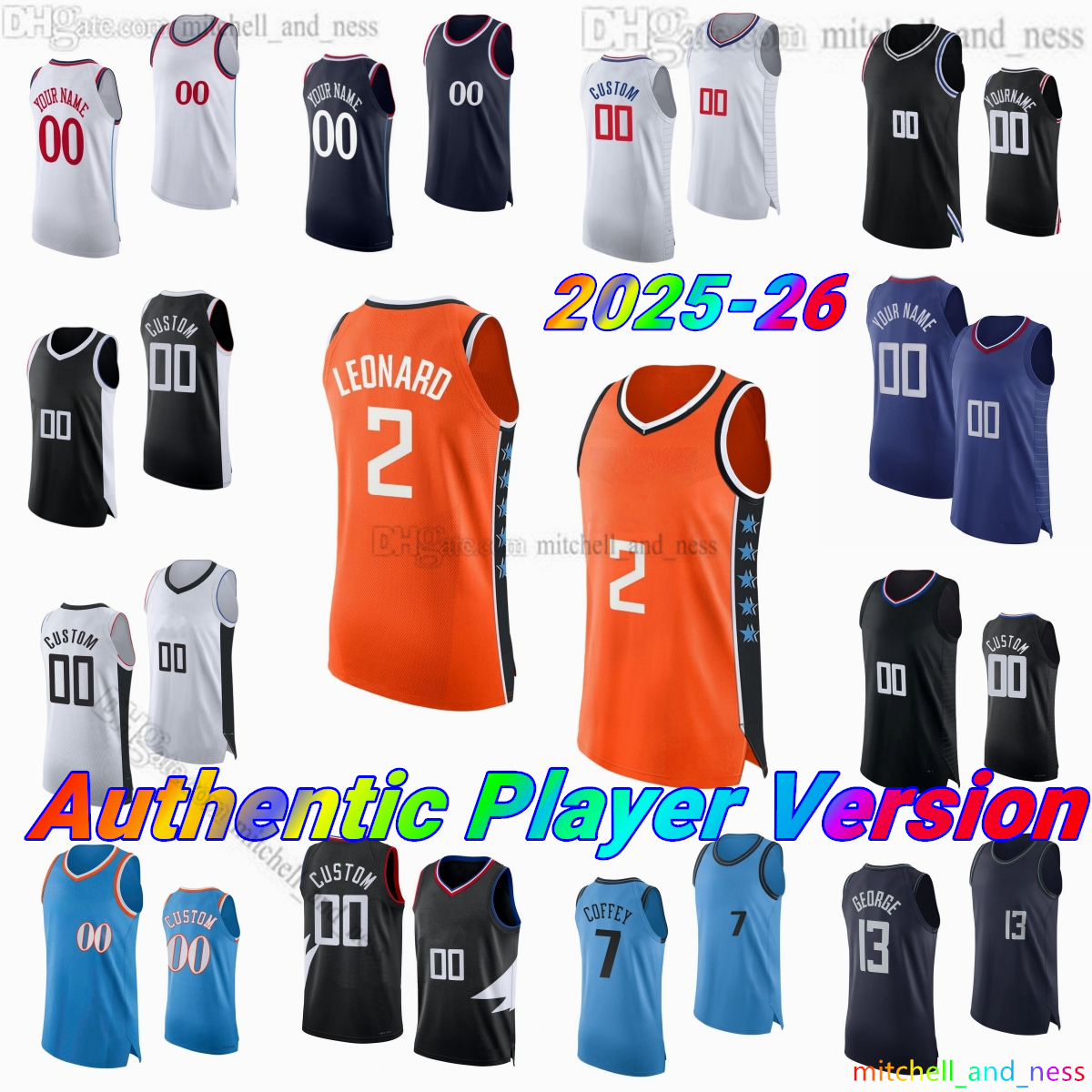 Custom New City 1 Harden Player Version Basketball Jersey 2 Leonard 40 Zubac 20 Collins 5 Jones 11 Lopez 0 Beal 12 Christie 8 Dunn 3 Paul Authentic