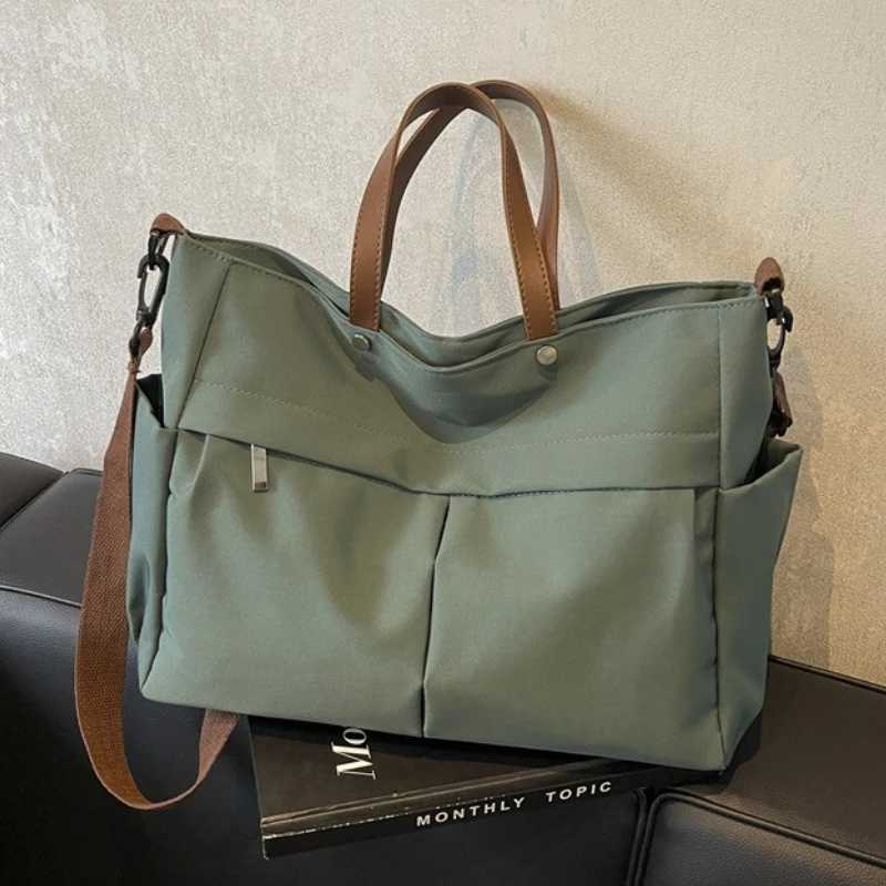 Stylish Nyl Handbag Mtiple Pocket Large Capacity Wens Tote Bag Lightweight Casual Shoder Bag Daily Cmuter Shopping Y251128-image-1086505598