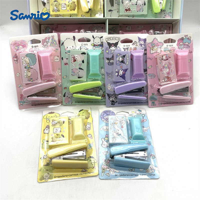 Sanrio Family Kuromi Cinnamoroll Stapler Candy Highlighter My Melody Stapler Set Small Prizes H251128-image-1086417107