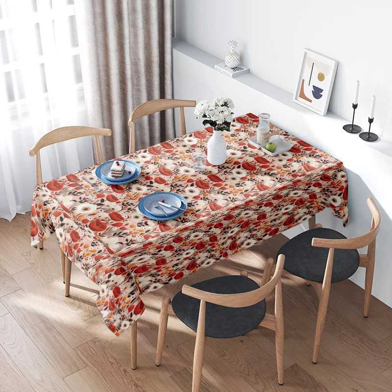Waterproof Floral Tablecloth Vintage Farmhouse Dining Decor Rustic Table Cover Washable Rectangle Modern Kitchen Party Holiday C M251128-image-1086459101
