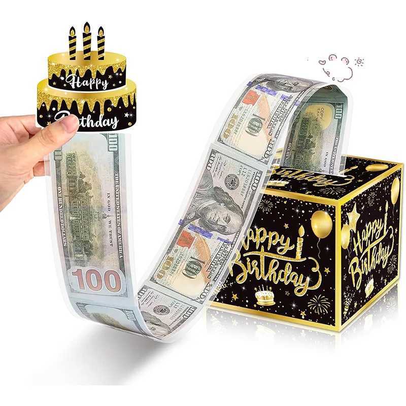 Birthday Surprise Cash Pumping Box With Cake Card Funny Money Box Gift Creative Birthday Gifts For Men Wen 1pcs H251127-image-1086391362