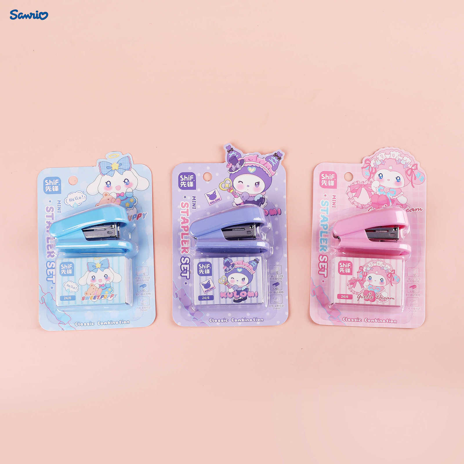 Sanrio Cartoon Mini Stapler Set 2 Pieces 12 Staples for Elementary School Students Cartoon Stapler H251128-image-1086418283