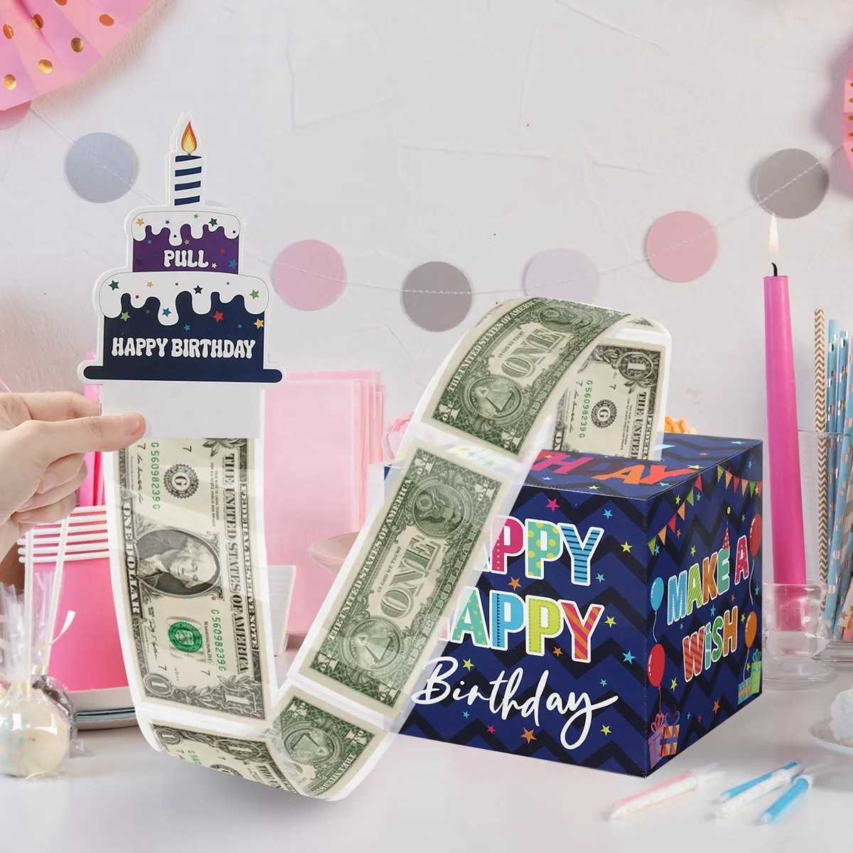 1pc Birthday Cash Gift Box with Cake Card Funny Pumping Money Box Creative Birthday Gifts Men Wen Anniversary Party Decor H251127-image-1086391738