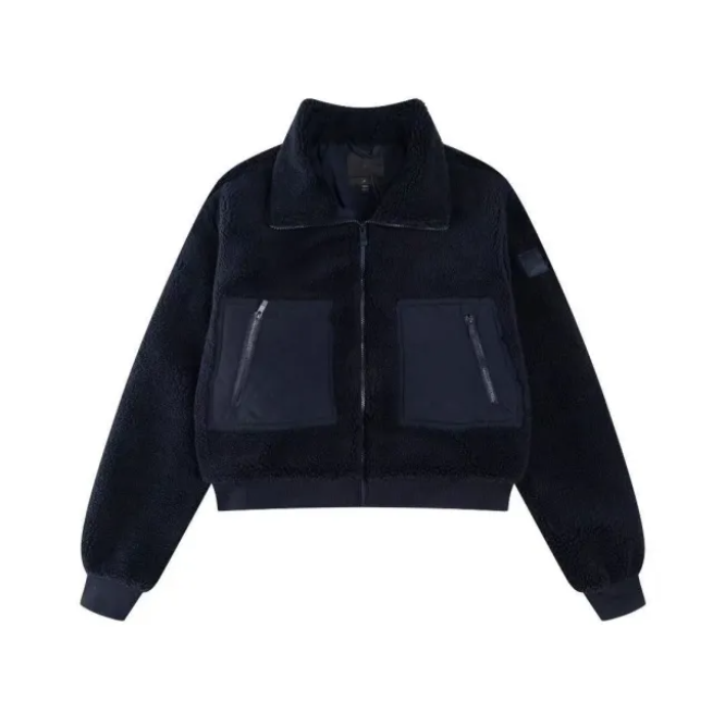 5A Autumn Winter Brown Lamb Wool Hooded Short Coat Thickened Warm Stand Collar Zip Jacket High Quality Sporty Casual Streetwear Top outdoor sport-image-1086495270