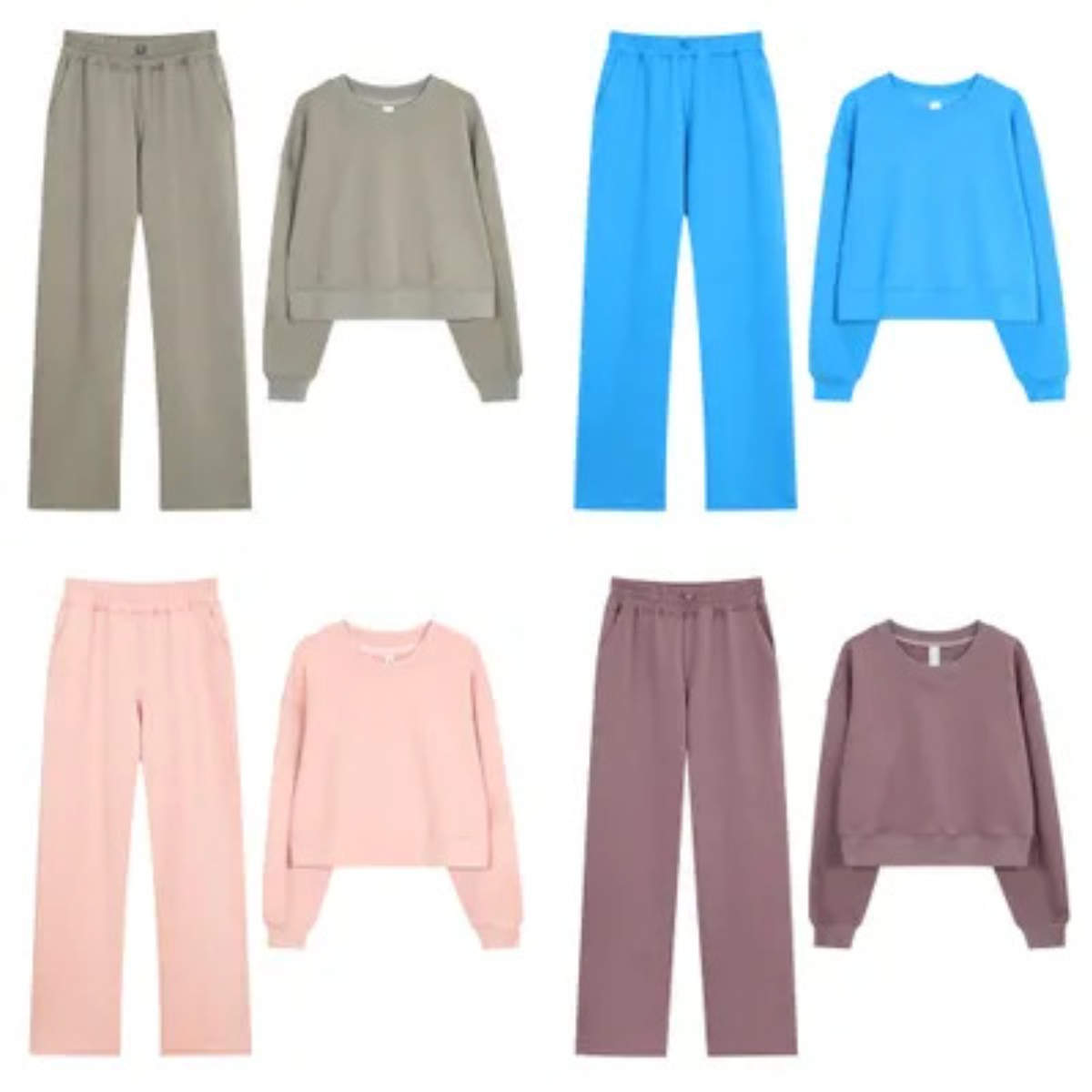 Top1 – pull de Yoga à col rond pour femmes, haut avec pantalon de sport, ensemble sweat-shirt décontracté, grande tenue de Fitness décontractée p