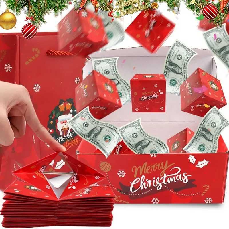 Christmas Gift Box Diy Folding Paper Boxs Money Up Birthday Wedding Surprise Bounce Boxs Explosion Red Envelope Gift Box Set H2511272-image-1086393791