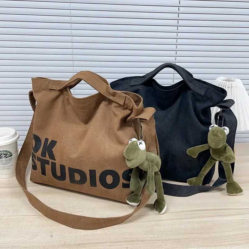 New Thicke Wed Canvas Bag Korean Wen Handbag Shoder Bag Large Capacity Wens Shopping Bags Student School Bags Y251128-image-1086505160
