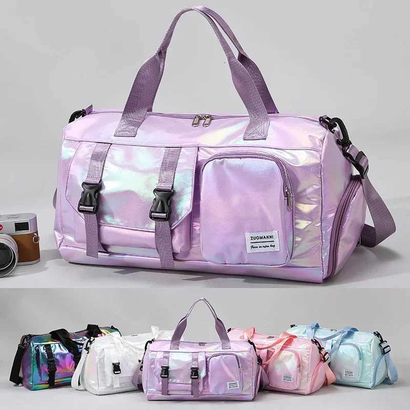 Holographic Glamour Duffel Bag - SpaciousStylish Shoder Tote with Shoe Cpartment for Effortless Weekend Escapes - Y251128-image-1086505092