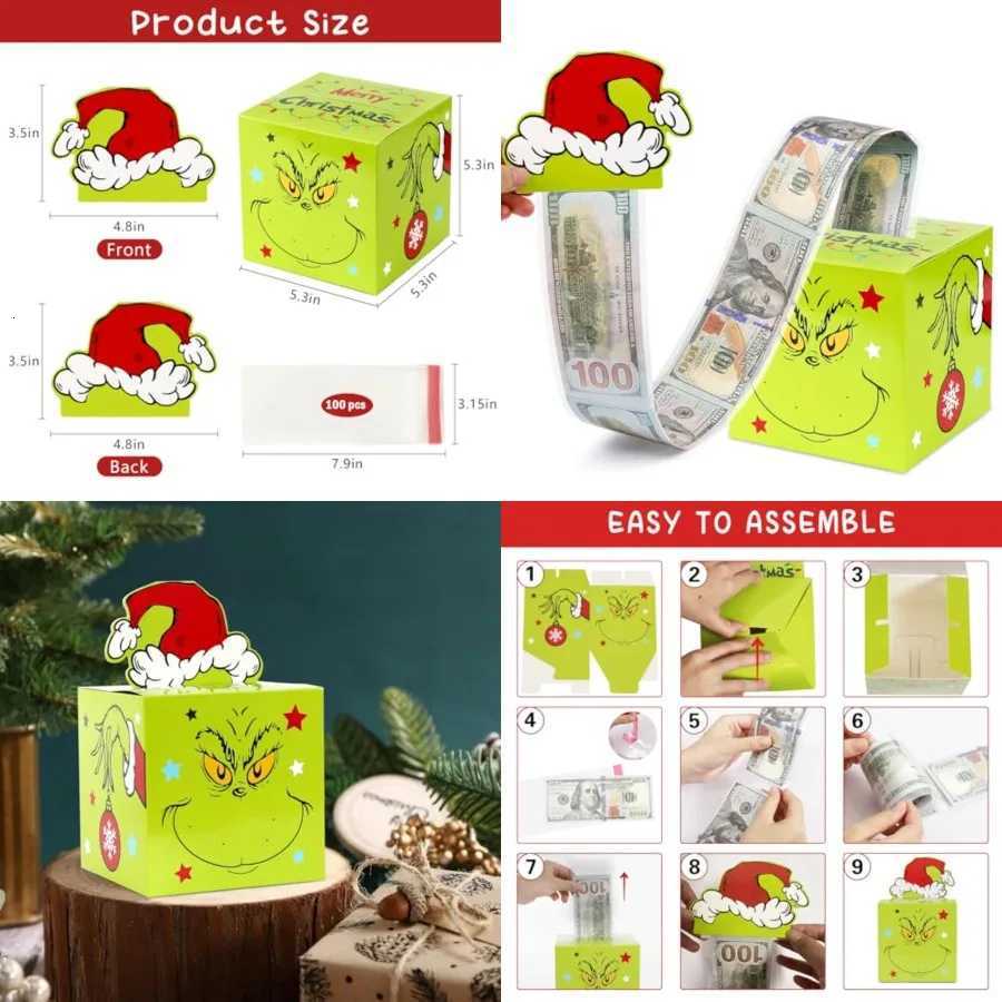 Christmas Gifts for Party 100 pcs Transparent Money Holders with Cash Pl Pouches for Adts Ideal for Holiday Celebrations F H251127-image-1086391714