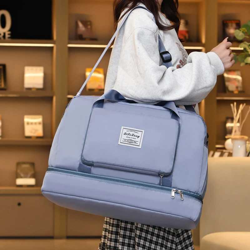 Fitness Bag Large Expanding Travel Bags Foldable Lage Storage Handbag with Shoes Cpartment Outdoor Sports Gym Crossbody Bag Y251128-image-1086505754