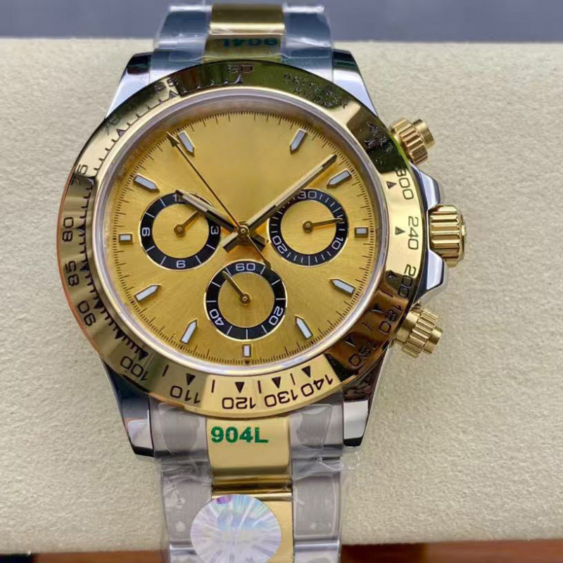 2026 hot selling fashion classic steel strip tape D a y t o n a series multifunctional diamond inlaid chronograph fully automatic mechanical men&-image-1097643447