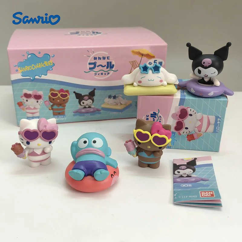 Sanrio 5pcs Summer Swimsuit Kuromi Cinnamon Action Figures Model Collectible Toy Gift H251128-image-1086414531