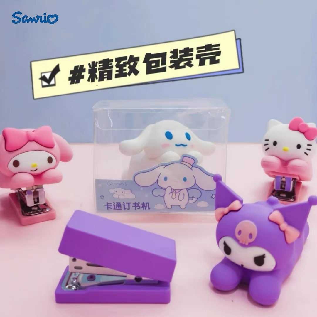 Sanrio New Silicone Stapler Kuromi Cinnamoroll Student Stapler Office Portable Stationery Binding Tool H251128-image-1086416928