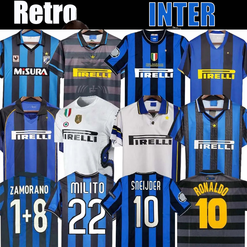 retro soccer jerseys 88 89 90 91 92 93 94 95 96 97 98 99 00 01 02 03 04 05 06 07 08 09 10 Ronaldo Figo ADRIANO Stankovic ZANETTI milansS88 vintag-image-884244550