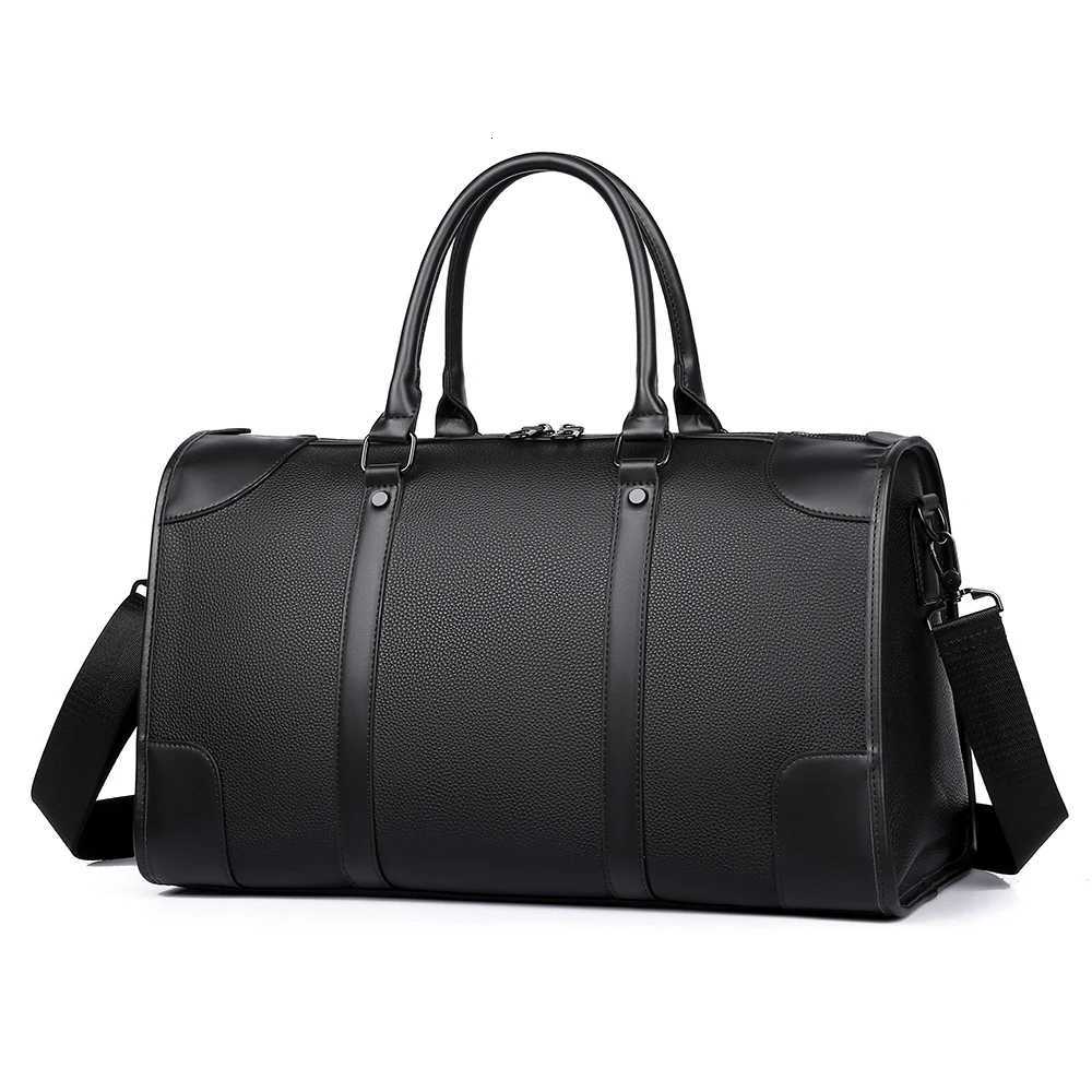 Mens Luxe Business Travel Bag Large Capacity with 156 Laptop Waterproof PU Material Lightweight for Trip Gym Bolsos de Viajes Y251128-image-1086505664