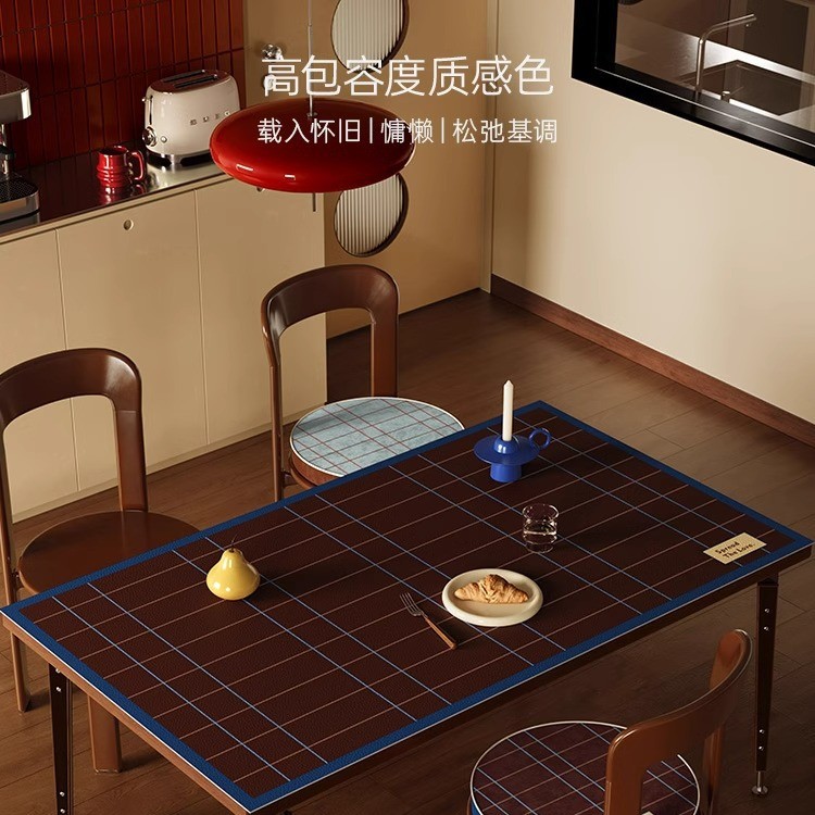 Leather table mat new style table cloth waterproof and oil-proof washable coffee table desktop protective pad F7DH01-image-1101770979