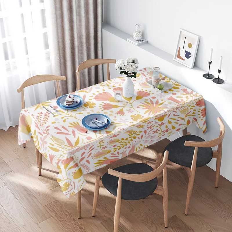 Rustic Floral Print Tablecloth Dining Table Cover for Home Decor Premium Quality Cotton Fabric 160x240cm M251128-image-1086459957