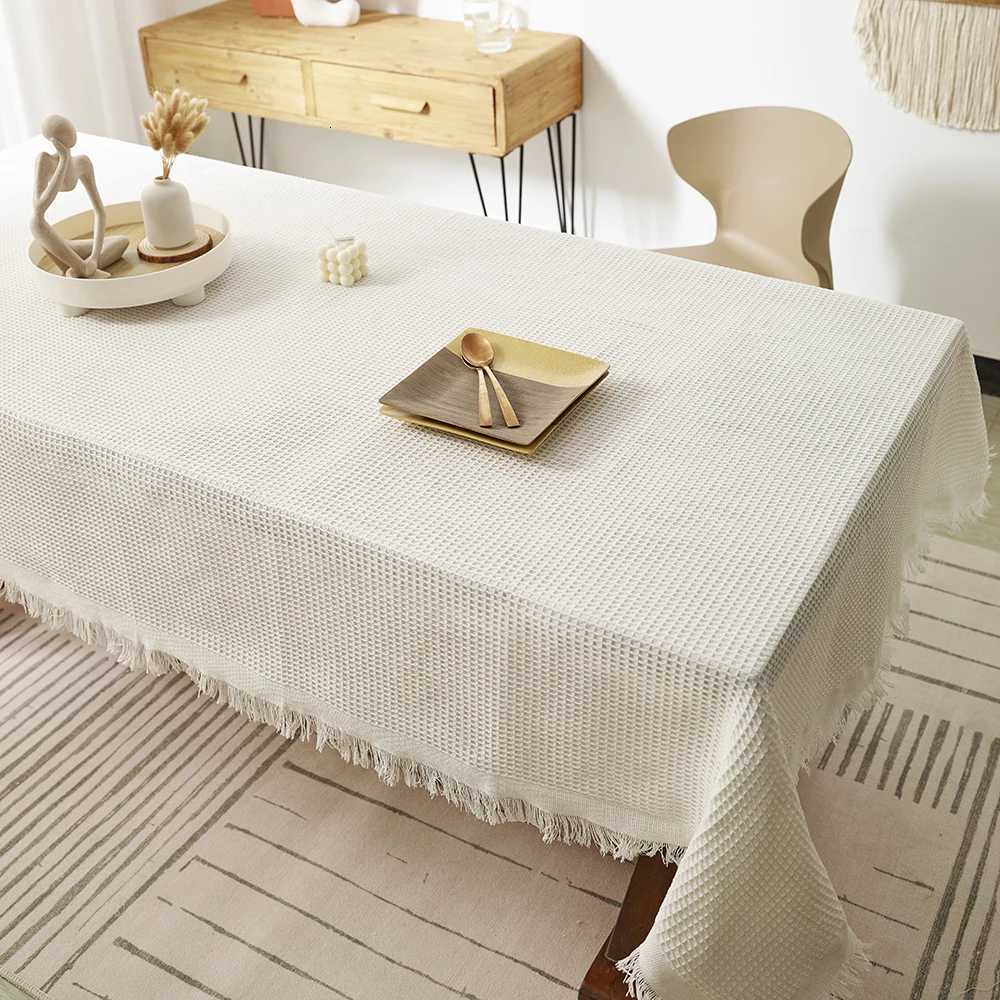 Cotton Linen Tablecloth Rustic Farmhouse Square Tablecloths Burlap Table Covers with Tassel for Kitchen Dinning Picnic Wedding M251128-image-1086458475