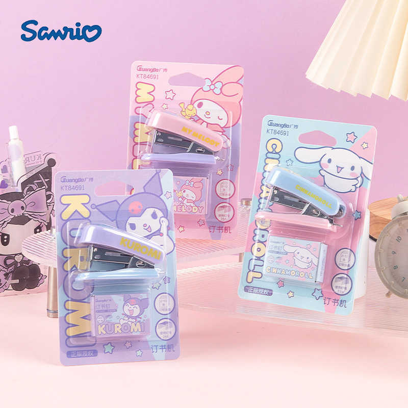 Sanrio Guangbo Genuine New Stapler Set for Students Mini Office Binding Tool for Documents and Exam Papers H251128-image-1086418553