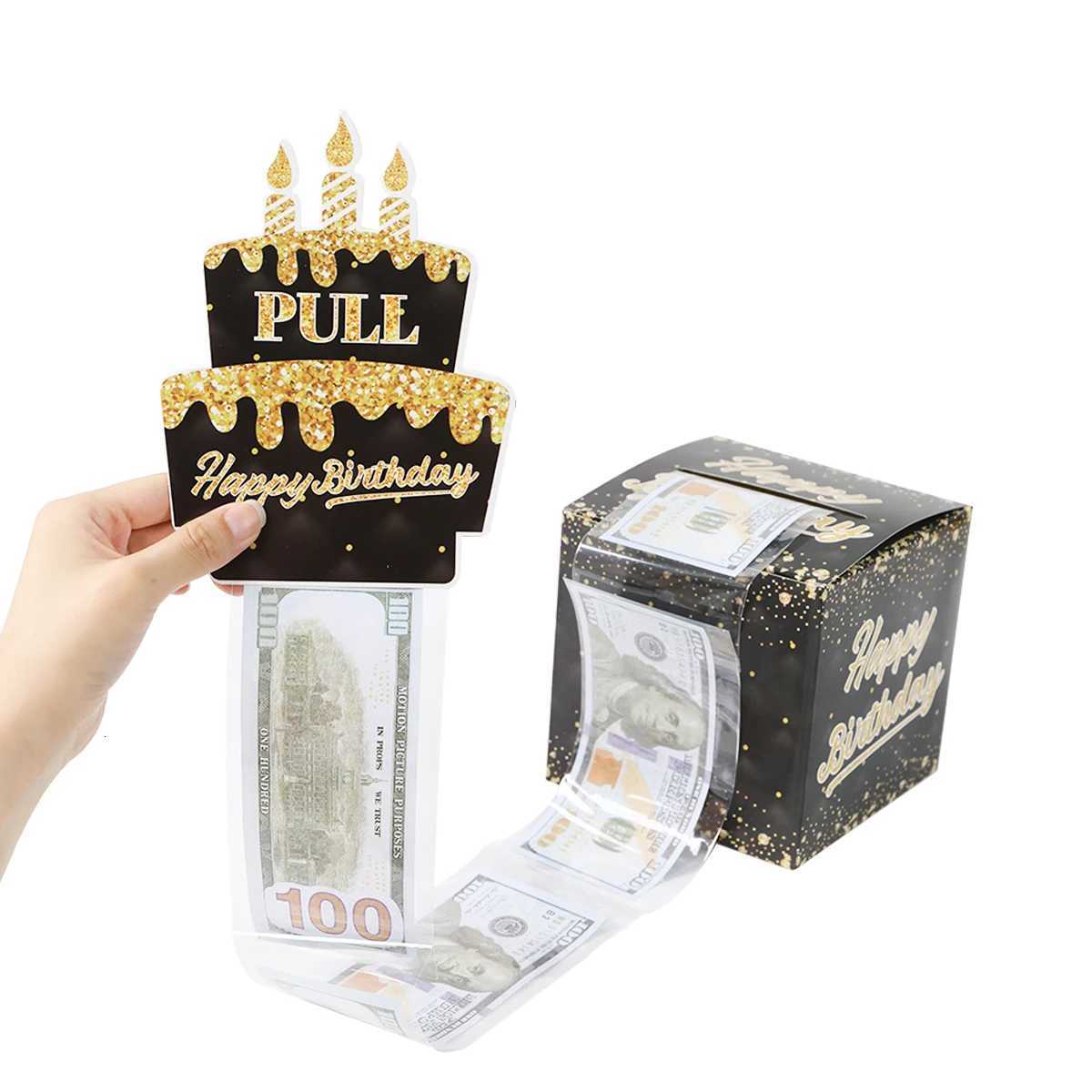 1pcs Birthday Cash Gift Box with Cake Card Funny Pumping Money Box Creative Birthday Gifts for Men Wen Anniversary Birthday H251127-image-1086391848