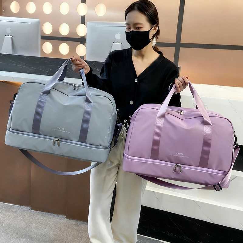 Large Capacity Sports Travel Bag Independent Shoe Cpartment Fitness Handbag Single Shoder Weekend Overnight Bag Y251128-image-1086506167