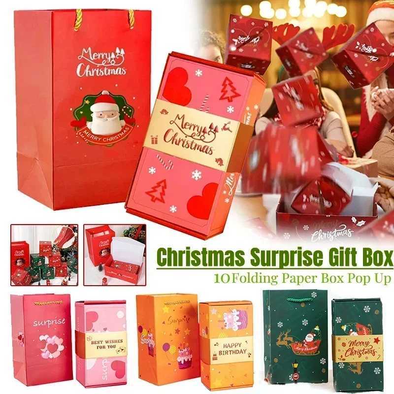 Christmas Gift Box Diy Folding Paper Boxs Money Up Birthday Wedding Surprise Bounce Boxs Explosion Red Envelope Gift Box Set H251127-image-1086392418
