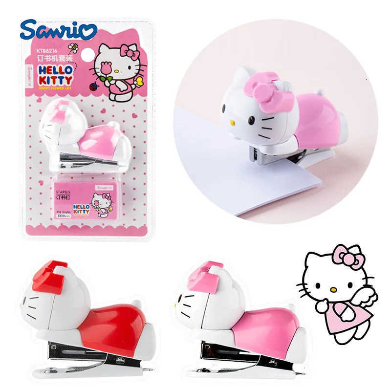 Sanrio Hello Kitty Cartoon Mini Stapler Set Student Portable Stationery Office Binding Tools School Supplies Girls Stationery Stapler H251128-image-1086419717