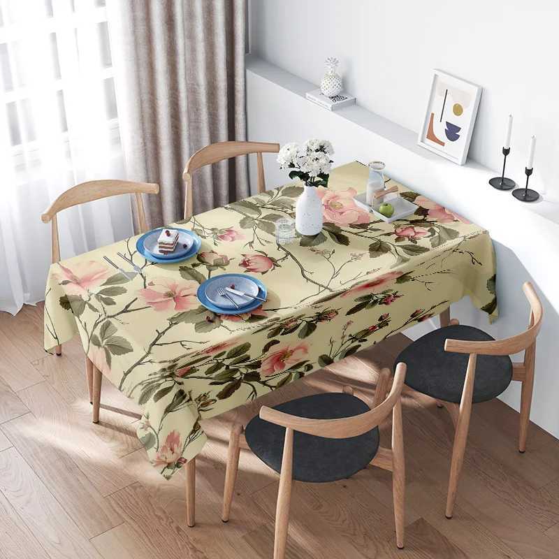 Waterproof Floral Tablecloth Vintage Farmhouse Dining Table Cover Rustic Party Decor Washable Table Topper Home Kitchen Table Se M251128-image-1086459524