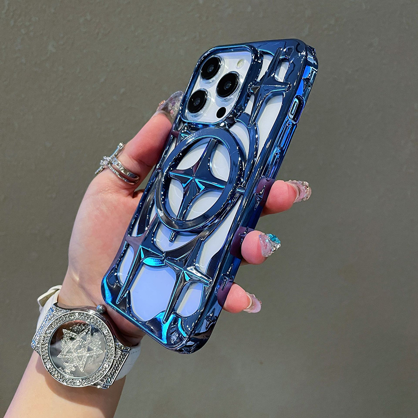 skeleton cooling phone case for iphone 17 16 15 14 13 Pro 12 Max plus 16pro magnetic 17promax phone case 16promax plating 15pro 17pro cover hard
