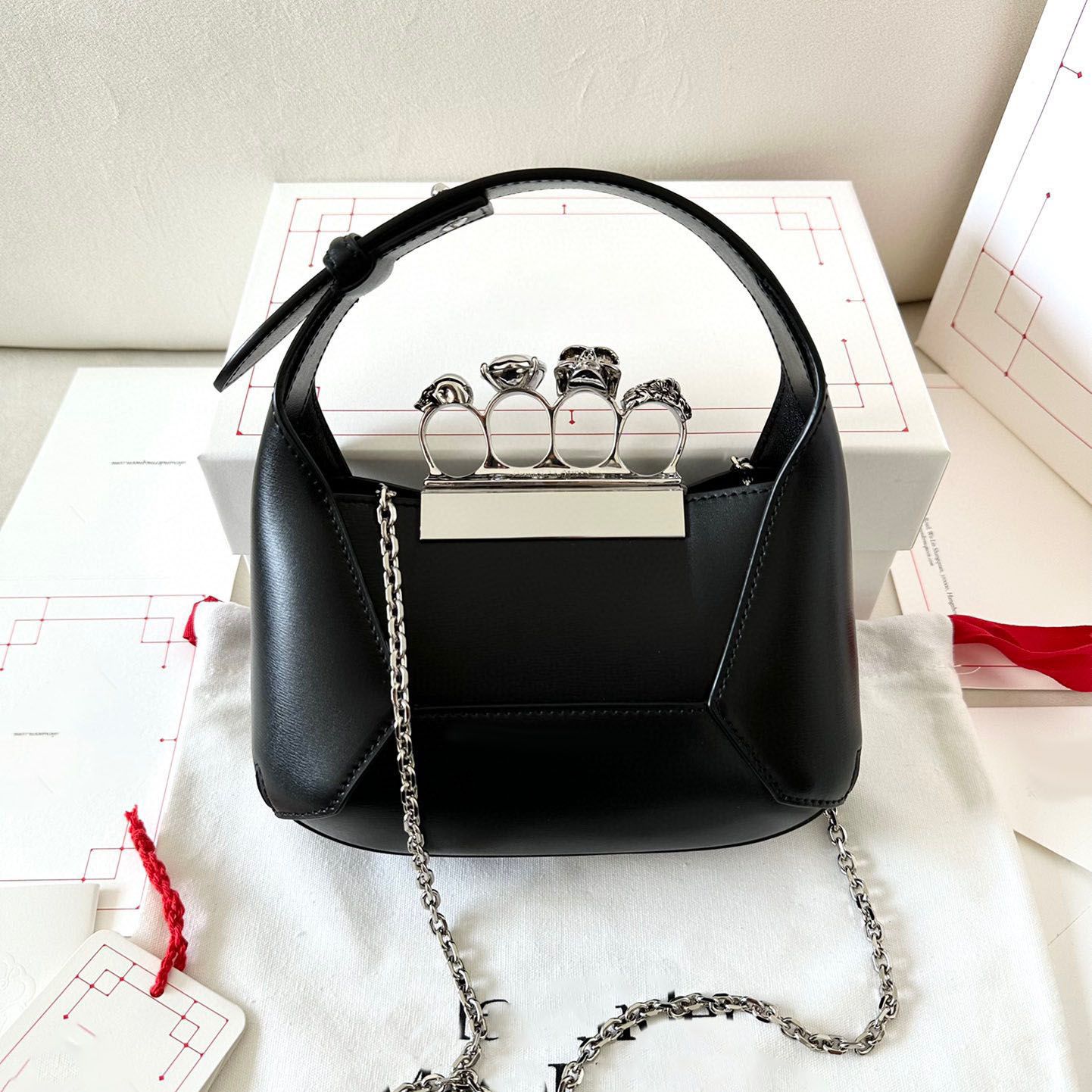 The Jeweled Hobo Designer Luxueux Sac à main pour femme avec bijoux en forme de tête de mort de haute qualité pour dîner à la mode Couleur pure S