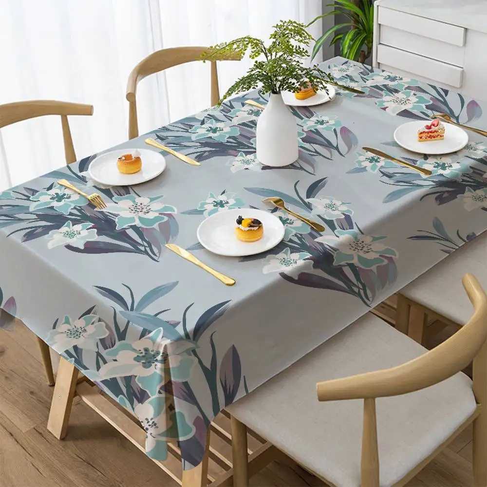 Vintage Botanical Floral Watercolor Fashion Washable Tablecloth - Weddings/Banquets Luxurious Table Protector M251128-image-1086459289