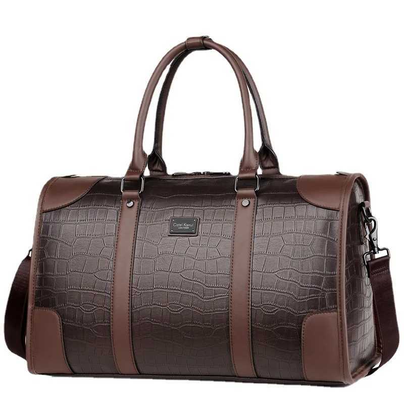 Fi Handbag Bag Men Business Travel Tote Luxury Alligator PU Leather Lage Bag With Shoder Strap Crossbody Bags Duffle Y251128-image-1086505637