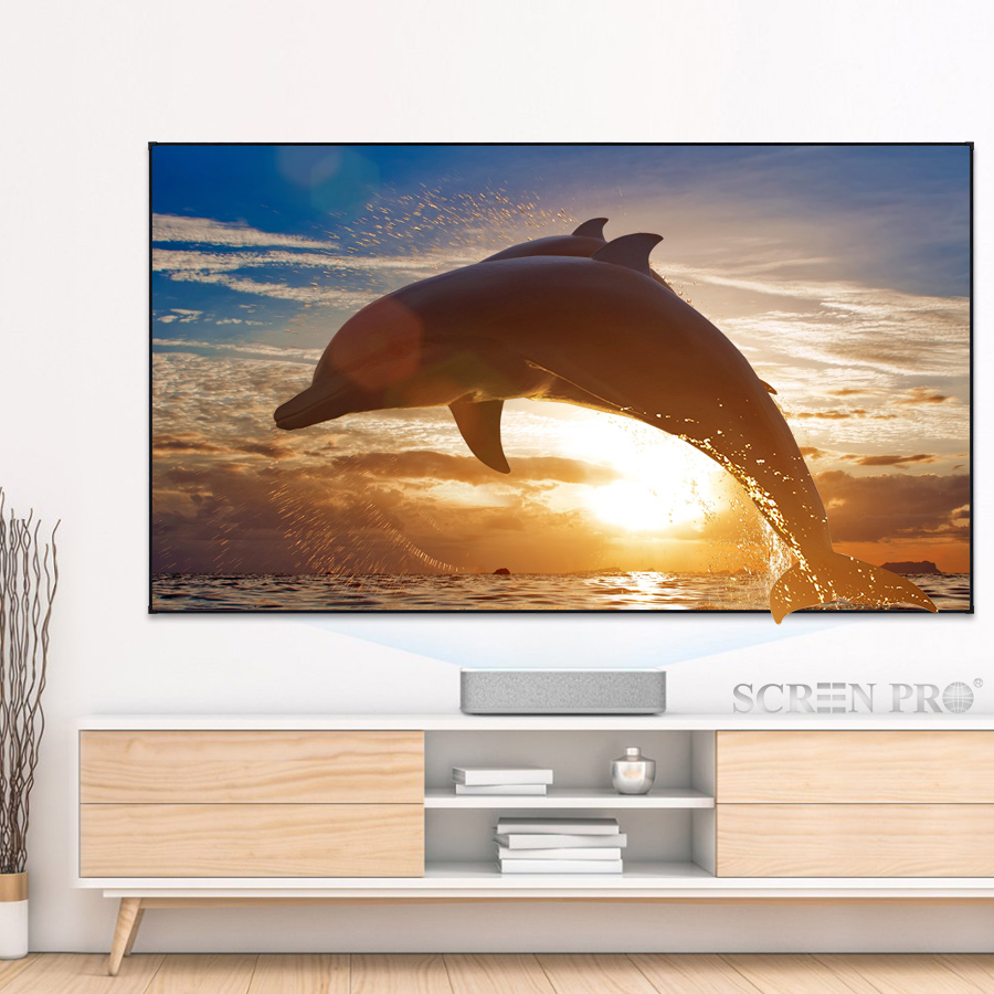 Special Price 100 inch ALR Projector Screen Fixed Frame UST Ultra Short Throw Home Cinema Laser TV Projector Screen-image-1055601133