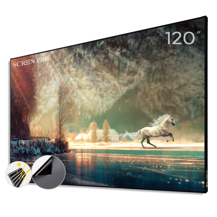 2025 T-Prism 4.0 3D 4K UST Projector Screen 120" Ambient Light Rejecting ALR Fixed Frame for Ultra Short Throw Projectors-image-1055451788