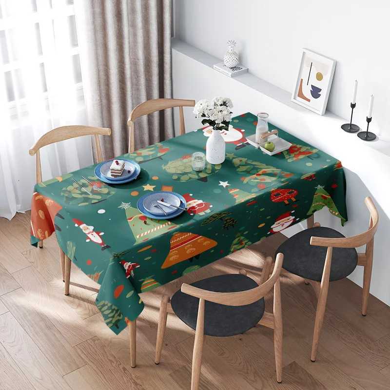 Christmas-themed tablecloth with Santa Claus print for home decoration in green color 52X108cm M251128-image-1086458230