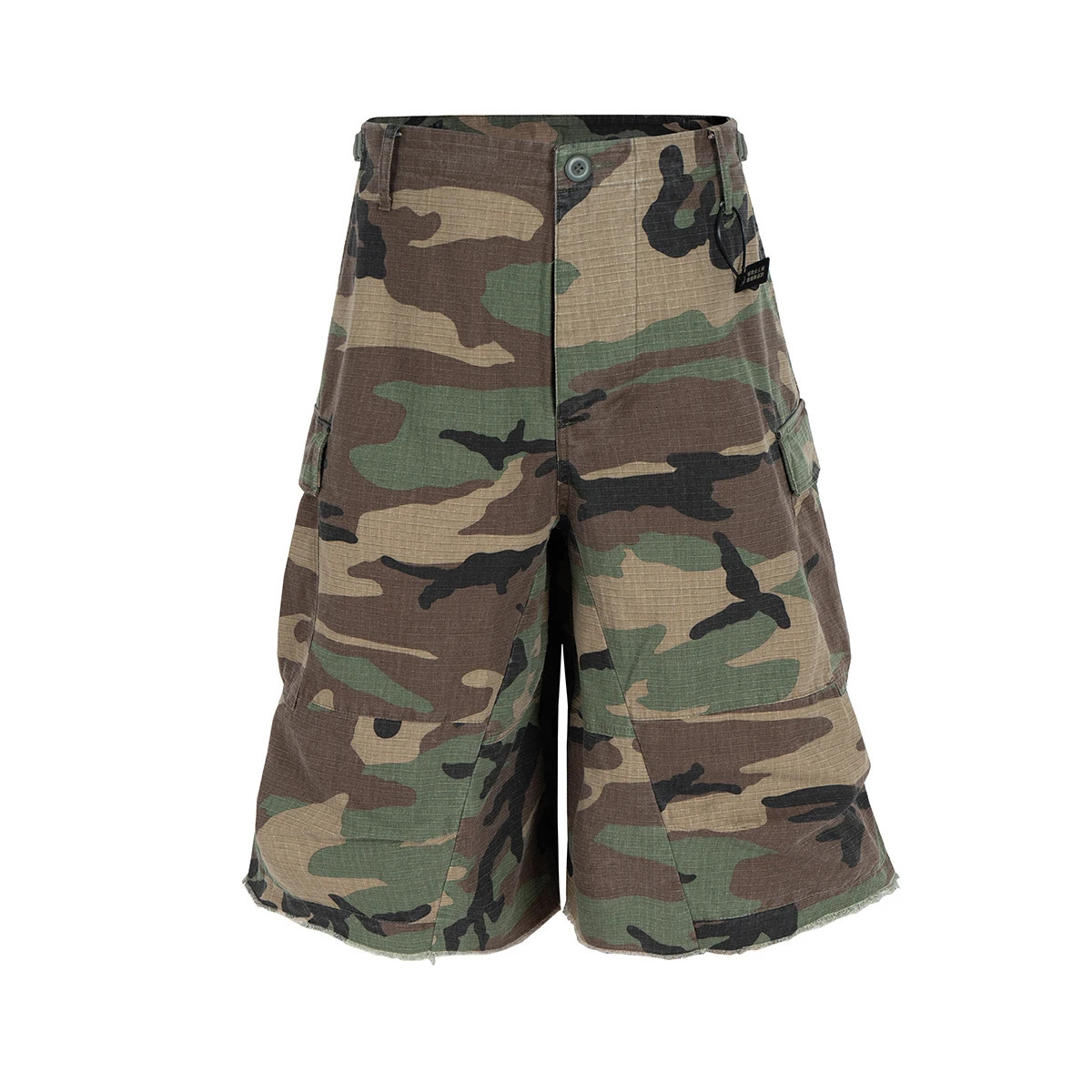 M65 Silhouette Camouflage Cargo Cropped for Men Wide Leg Patchwork Baggy Summer Shorts Oversized Loose Over Knee Pants 251128