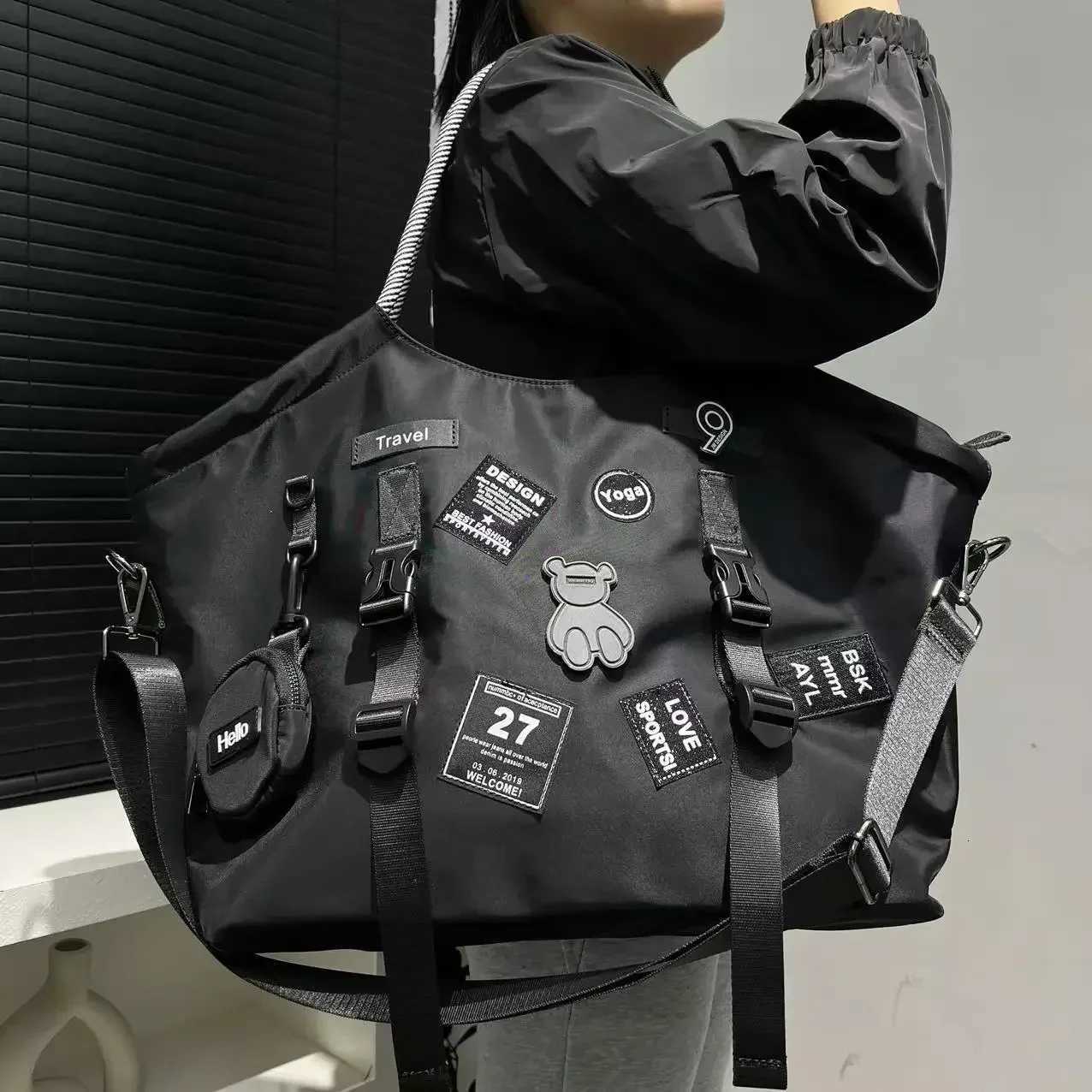 Ladies fiable cloth nyl travel shoder bag large capacity lightweight mti lock casual handbag Y251128-image-1086506107