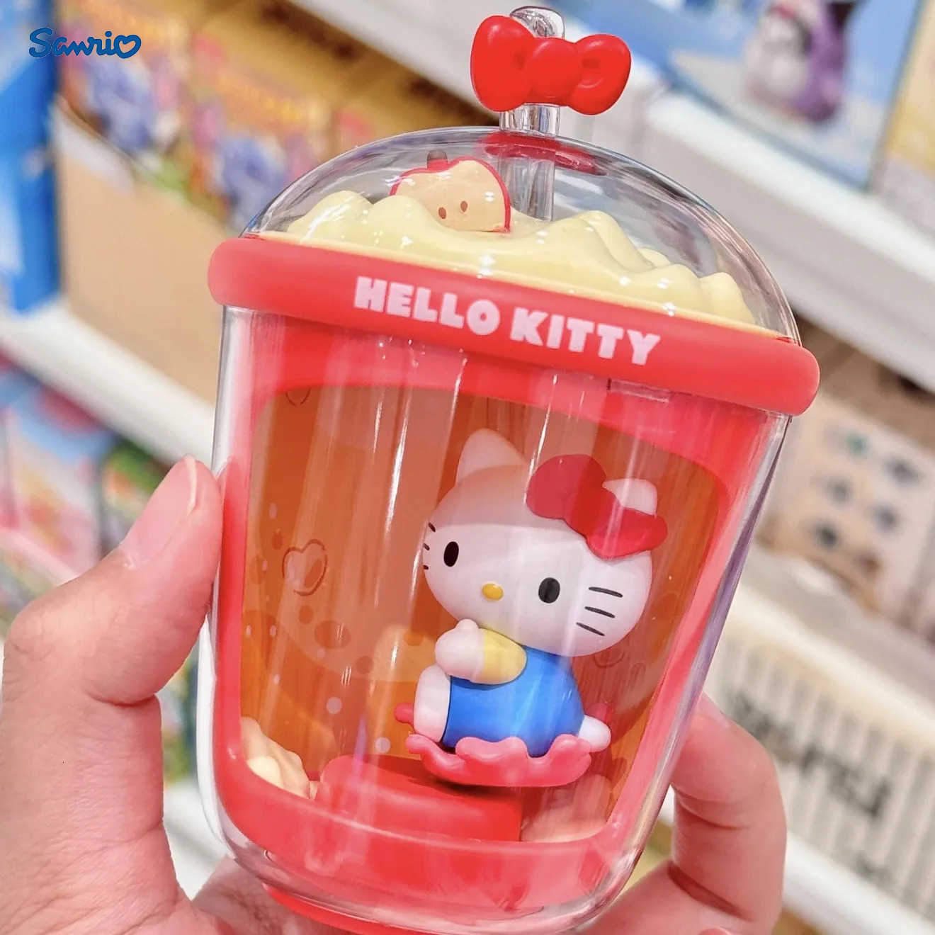 Sanrio Light Fun Milk Tea Cup Series Cute Pacha Dog Melody Figurine and Decorative Blind Box H251128-image-1086414453