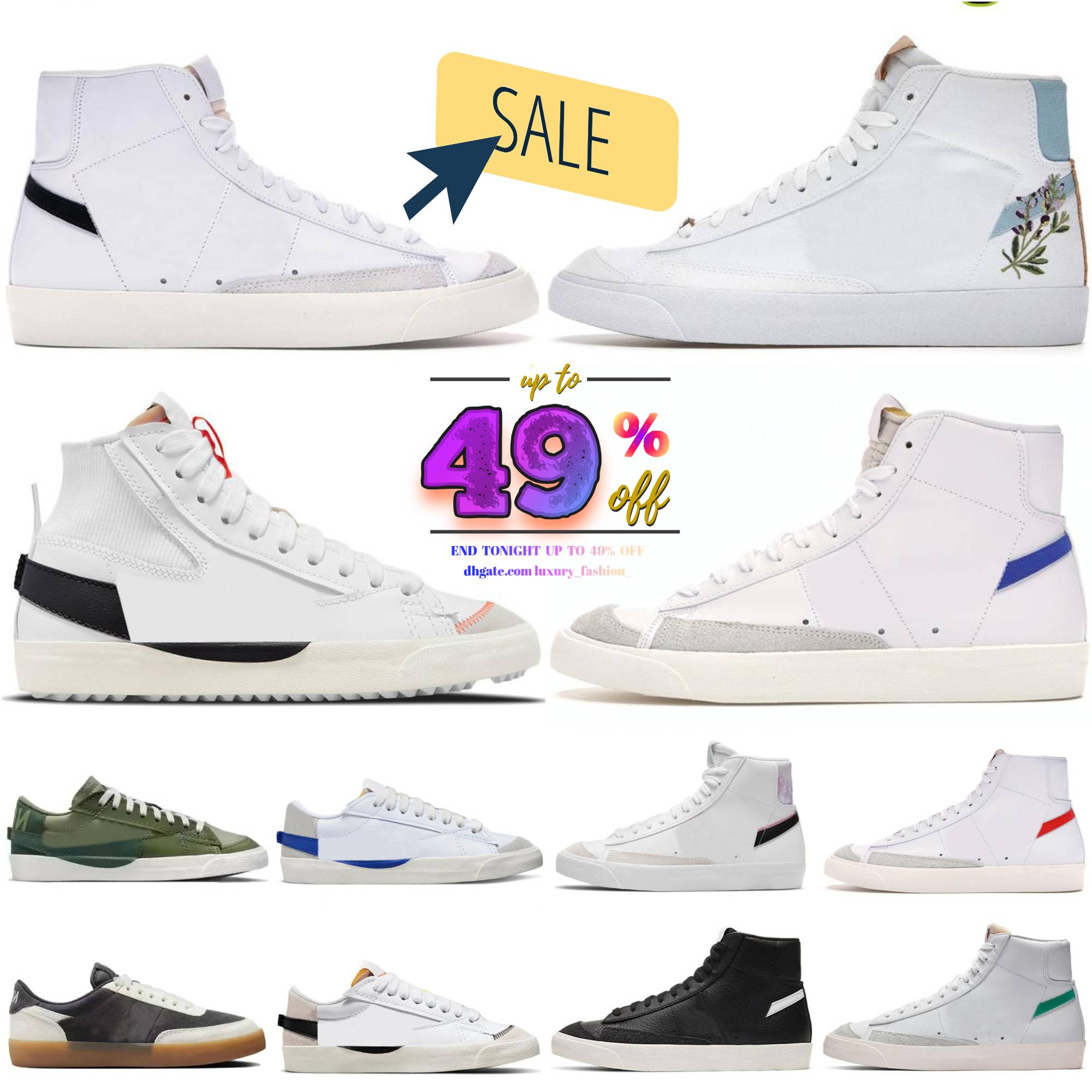 Classic Vintage Mid 77 OG Casual Shoes Designer Mens Women Habanero Red Black White Indigo Pine Green Summit Arctic Punch Sail Gum Jumbo Trainers Pl
