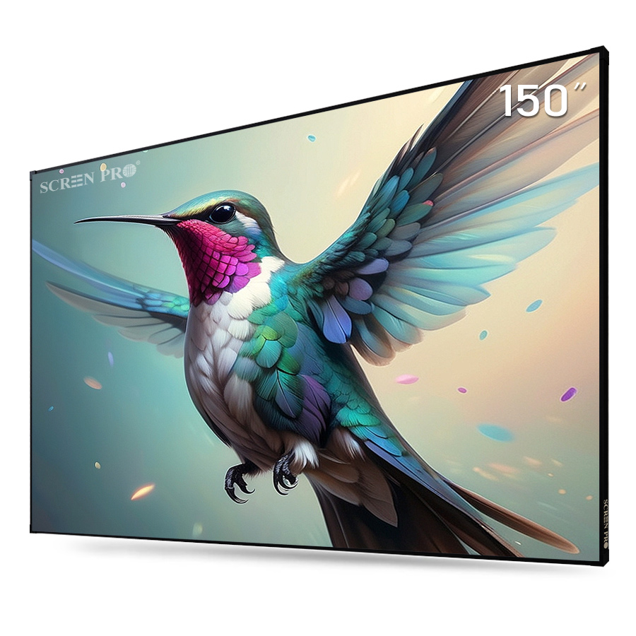 Max size 150'' CLR 4K 8K Fixed Frame Projector Screen ALR UST Narrow Bezel Anti-light Screen For Ultra Short Throw Projectors-image-1055447577