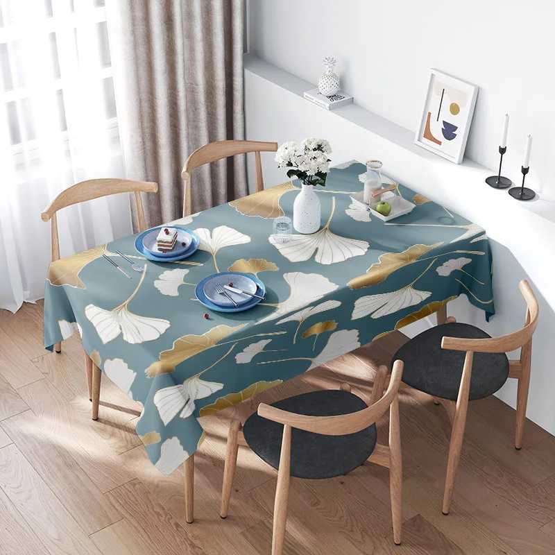 Nappe florale minimaliste moderne bleu Ginkgo Design napperons décoratifs pour salle à manger fournitures de décoration de la maison 4 places S M