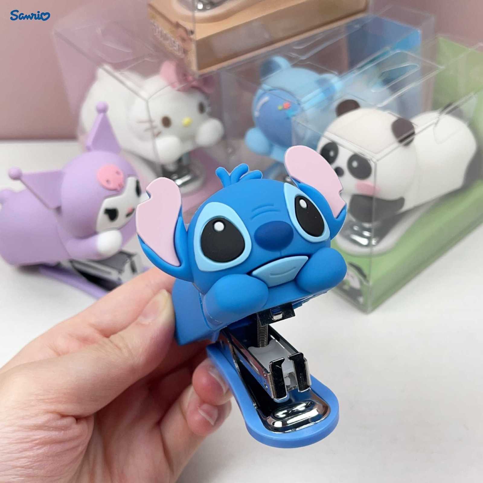 Sanrio Cartoon Stitch Stapler Cute Design Creative Binding Machine Student Stationery Easy Portable Stapler H251128-image-1086416764