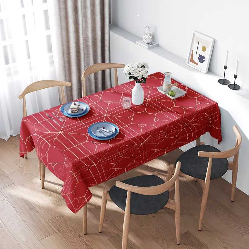 Nappe imprimée en toile d'araignée rouge avec lignes blanches pour décoration de salle à manger, taille 60 x 120 cm, linge de cuisine moderne de