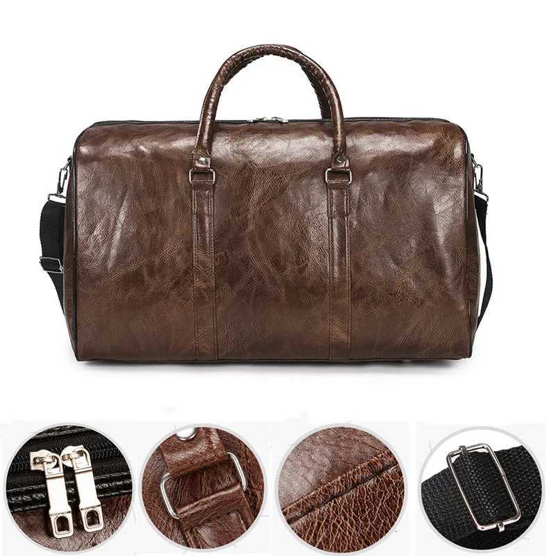 New Pu Travel Bag Large Capacity Cylindrical Sports and Fitness Bag Business and Leisure Short Distance Travel Lage Bag Y251128-image-1086506163