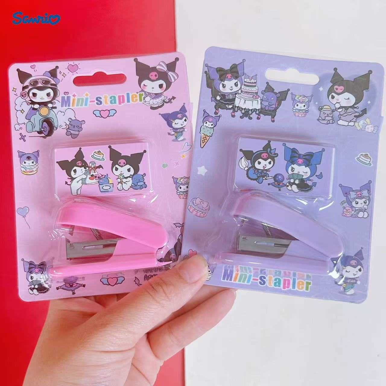 Sanrio Kuromi Stapler Set High-Value Mini Stapler Student Stationery Stapler Binding Exam Papers H251128-image-1086417841
