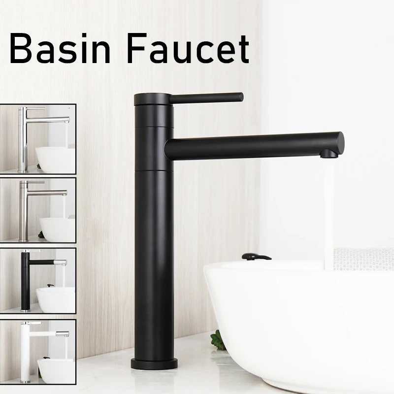 Bathroom Stainless Steel Basin Sink Faucet Cold and Hot Water Tap 360 Swivel Single Handle Household Washbasin Spout M251129-image-1086590492